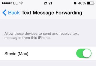 Enable Text Message Forwarding in iOS 8