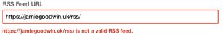 MailChimp RSS Feed Error