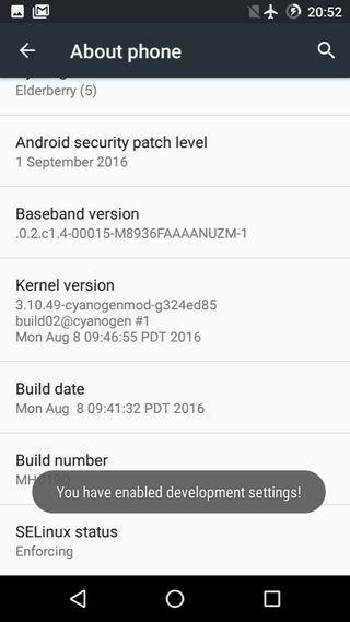 Enable Development options on Android